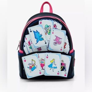 Loungefly Disney Alice in Wonderland Character Playing Cards Mini Backpack